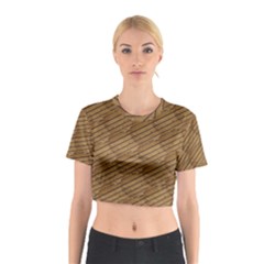 Wood Texture Wooden Cotton Crop Top by HermanTelo