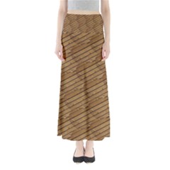 Wood Texture Wooden Full Length Maxi Skirt by HermanTelo