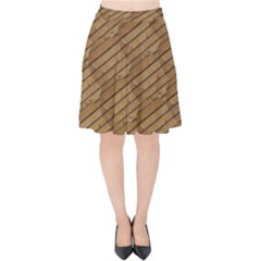 Wood Texture Wooden Velvet High Waist Skirt by HermanTelo