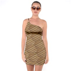 Wood Texture Wooden One Soulder Bodycon Dress by HermanTelo