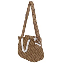 Wood Texture Wooden Rope Handles Shoulder Strap Bag