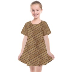 Wood Texture Wooden Kids  Smock Dress