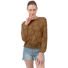 Wood Texture Wooden Banded Bottom Chiffon Top