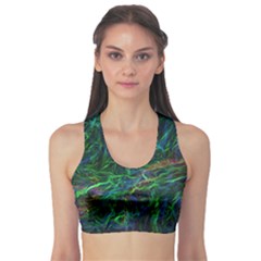 Shining Lines Light Stripes Sports Bra by HermanTelo