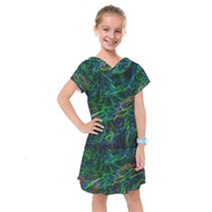 Shining Lines Light Stripes Kids  Drop Waist Dress