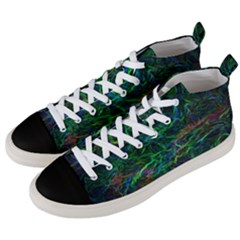 Shining Lines Light Stripes Men s Mid-top Canvas Sneakers by HermanTelo