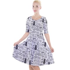 Witchy Quarter Sleeve A-line Dress by 100rainbowdresses