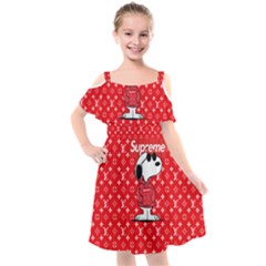 Snoop L Copy Kids  Cut Out Shoulders Chiffon Dress