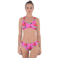 Fresh Watermelon Slices Criss Cross Bikini Set by VeataAtticus