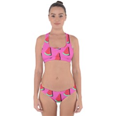 Fresh Watermelon Slices Cross Back Hipster Bikini Set by VeataAtticus