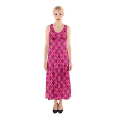 Pink Geometric  Sleeveless Maxi Dress by VeataAtticus