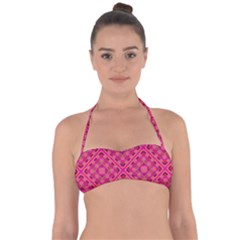 Pink Geometric  Halter Bandeau Bikini Top by VeataAtticus