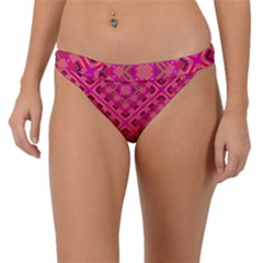 Pink Geometric  Band Bikini Bottom