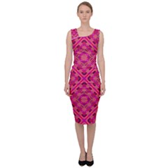 Pink Geometric  Sleeveless Pencil Dress by VeataAtticus