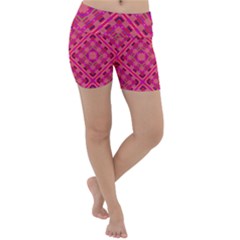 Pink Geometric  Lightweight Velour Yoga Shorts by VeataAtticus