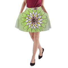 Mandala Model Figure Graphics A-line Pocket Skirt by Pakrebo