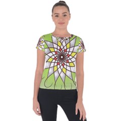 Mandala Model Figure Graphics Short Sleeve Sports Top  by Pakrebo