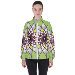 Mandala Model Figure Graphics Women s High Neck Windbreaker by Pakrebo