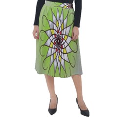 Mandala Model Figure Graphics Classic Velour Midi Skirt  by Pakrebo