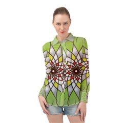 Mandala Model Figure Graphics Long Sleeve Chiffon Shirt