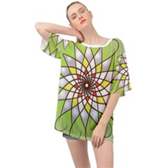 Mandala Model Figure Graphics Oversized Chiffon Top