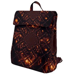 Fire Glass Fractal Flap Top Backpack by Pakrebo