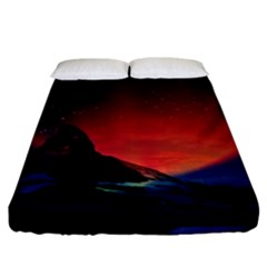 Matterhorn Switzerland Fantasy Aurora Fitted Sheet (california King Size) by Pakrebo