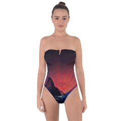 Matterhorn Switzerland Fantasy Aurora Tie Back One Piece Swimsuit by Pakrebo