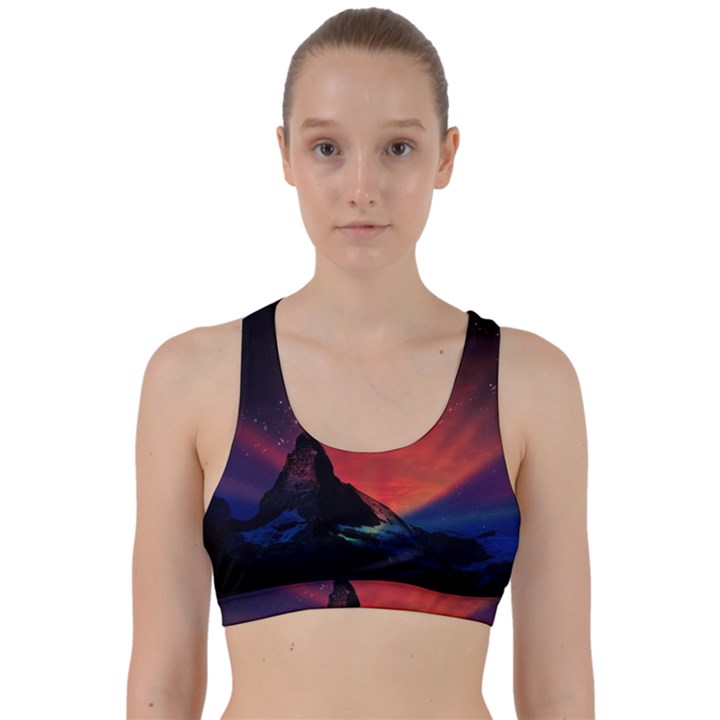 Matterhorn Switzerland Fantasy Aurora Back Weave Sports Bra