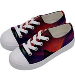 Matterhorn Switzerland Fantasy Aurora Kids  Low Top Canvas Sneakers by Pakrebo