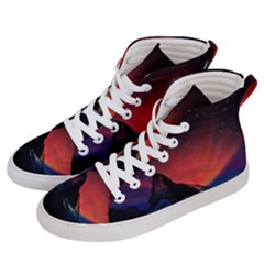 Matterhorn Switzerland Fantasy Aurora Men s Hi-top Skate Sneakers by Pakrebo