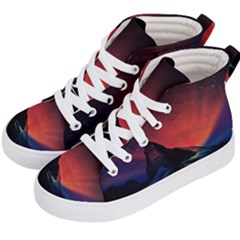 Matterhorn Switzerland Fantasy Aurora Kids  Hi-top Skate Sneakers by Pakrebo