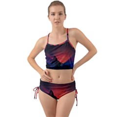 Matterhorn Switzerland Fantasy Aurora Mini Tank Bikini Set by Pakrebo