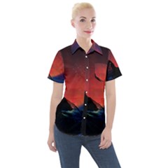 Matterhorn Switzerland Fantasy Aurora Women s Short Sleeve Pocket Shirt