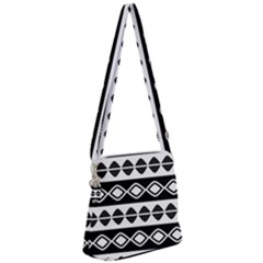 Ethnic Tribal Pattern Zipper Messenger Bag by Pakrebo