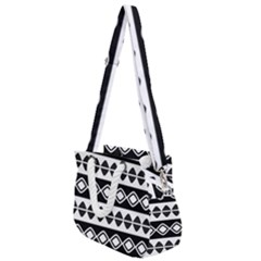 Ethnic Tribal Pattern Rope Handles Shoulder Strap Bag