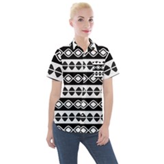 Ethnic Tribal Pattern Women s Short Sleeve Pocket Shirt