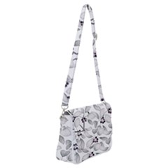 Floral Pattern Background Shoulder Bag With Back Zipper