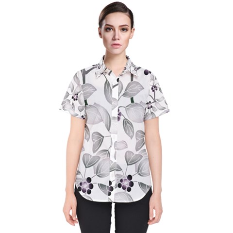 Floral Pattern Background Women s Short Sleeve Shirt by Pakrebo