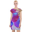 Colorful Abstract Design Pattern Cap Sleeve Bodycon Dress View1