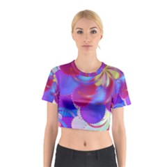 Colorful Abstract Design Pattern Cotton Crop Top by Pakrebo