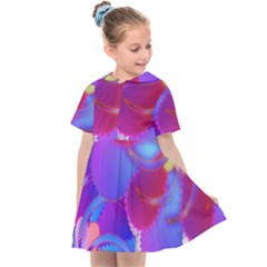 Colorful Abstract Design Pattern Kids  Sailor Dress by Pakrebo