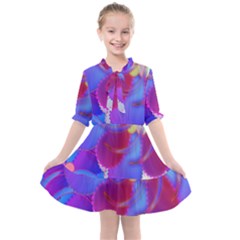 Colorful Abstract Design Pattern Kids  All Frills Chiffon Dress