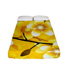 Floral Pattern Background Yellow Fitted Sheet (full/ Double Size) by Pakrebo