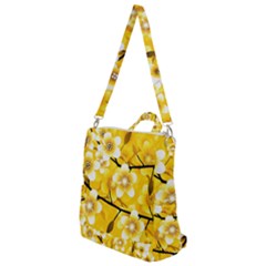 Floral Pattern Background Yellow Crossbody Backpack by Pakrebo