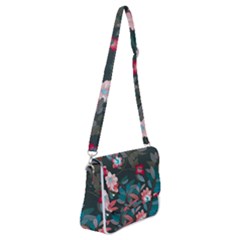 Floral Pattern Background Art Shoulder Bag With Back Zipper