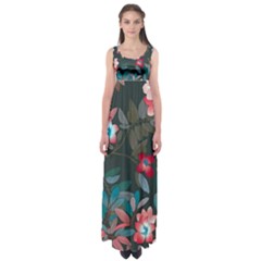 Floral Pattern Background Art Empire Waist Maxi Dress