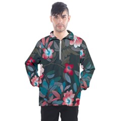 Floral Pattern Background Art Men s Half Zip Pullover