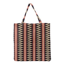 Zigzag Tribal Ethnic Background Grocery Tote Bag by Pakrebo