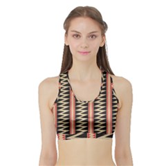 Zigzag Tribal Ethnic Background Sports Bra With Border by Pakrebo